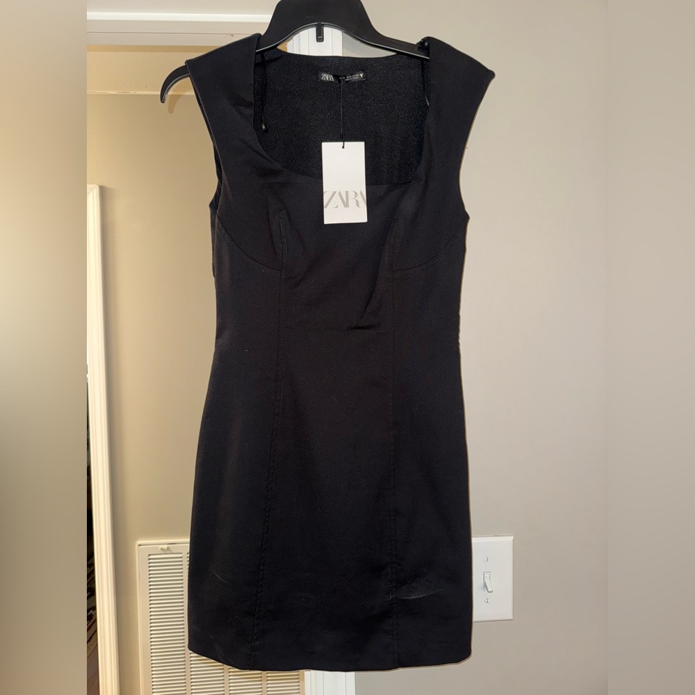 Zara Elegant Black Mini Dress. NWT